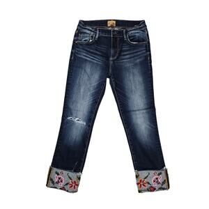 Driftwood Women's Colette Floral Embroidered Skinny Jeans 26